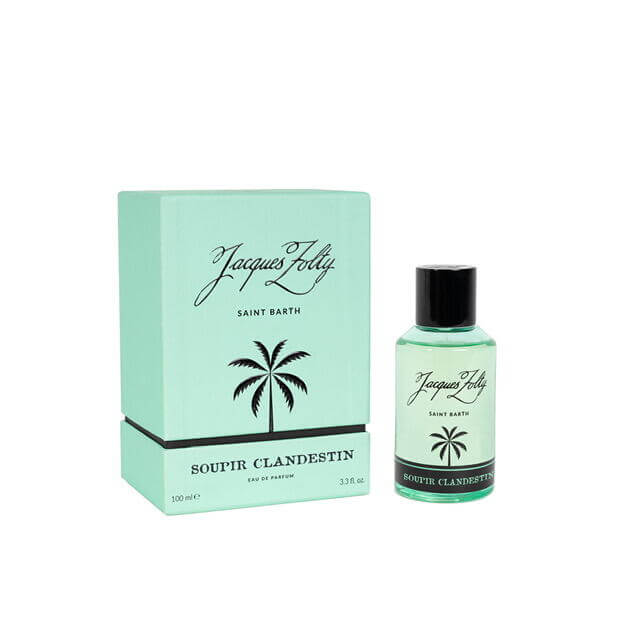 Soupir Clandestin Eau De Parfum 100ml by Jacques Folly, featuring a palm tree design on the box.